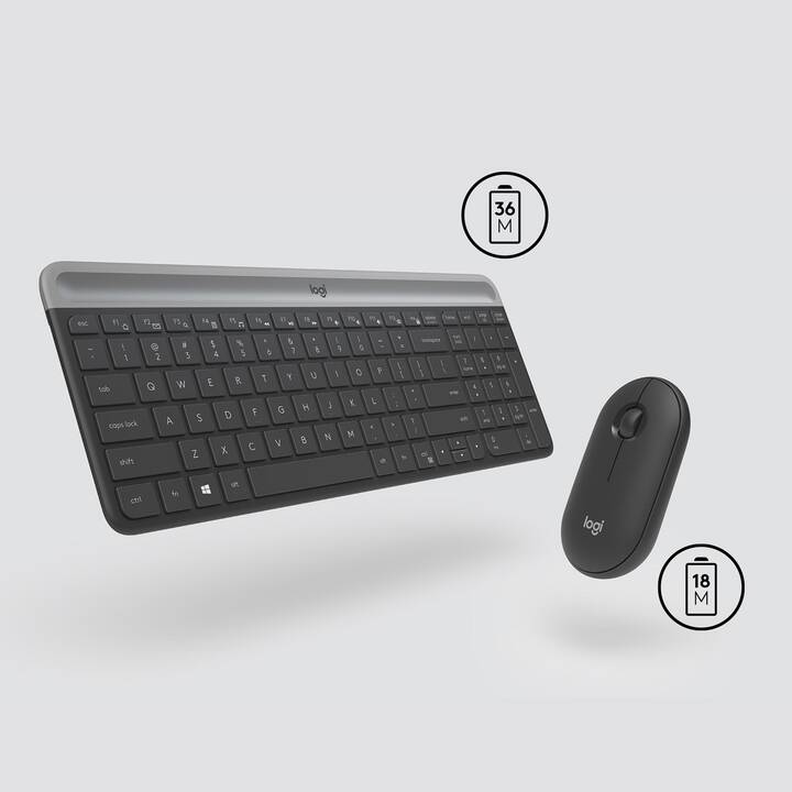 LOGITECH MK470 (USB, Svizzera, Senza fili)