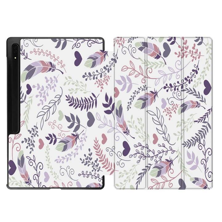 EG Housse (11", Galaxy Tab S9, Oiseaux, Pourpre)