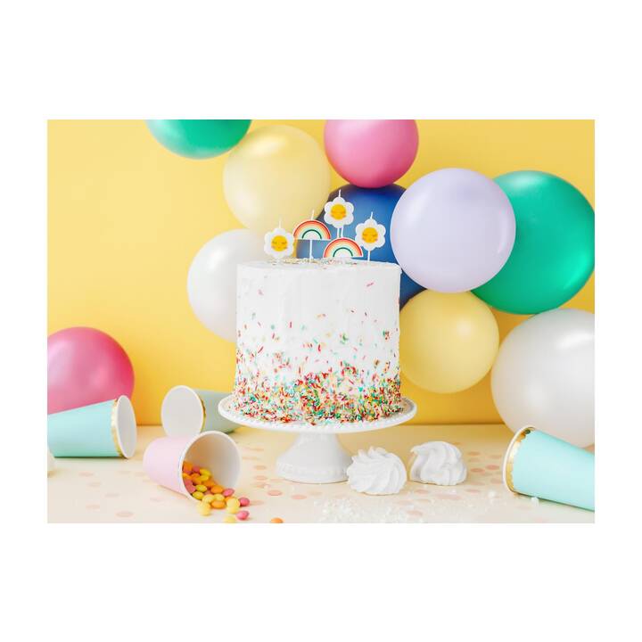 PARTYDECO Bougie à gâteau (5 pièce, Anniveraire, Multicolore)