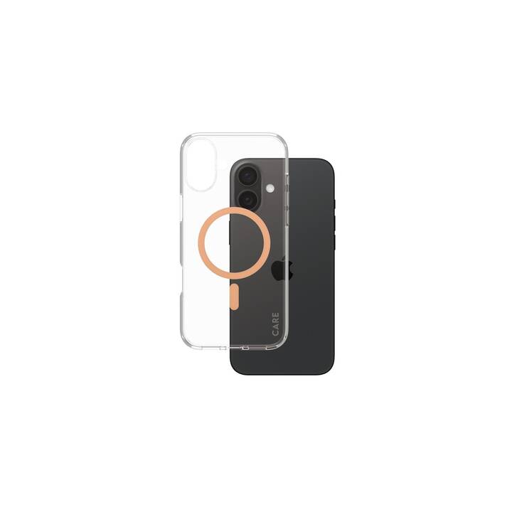 CARE Backcover MagSafe Flagship (iPhone 16 Plus, Transparente, Arancione)