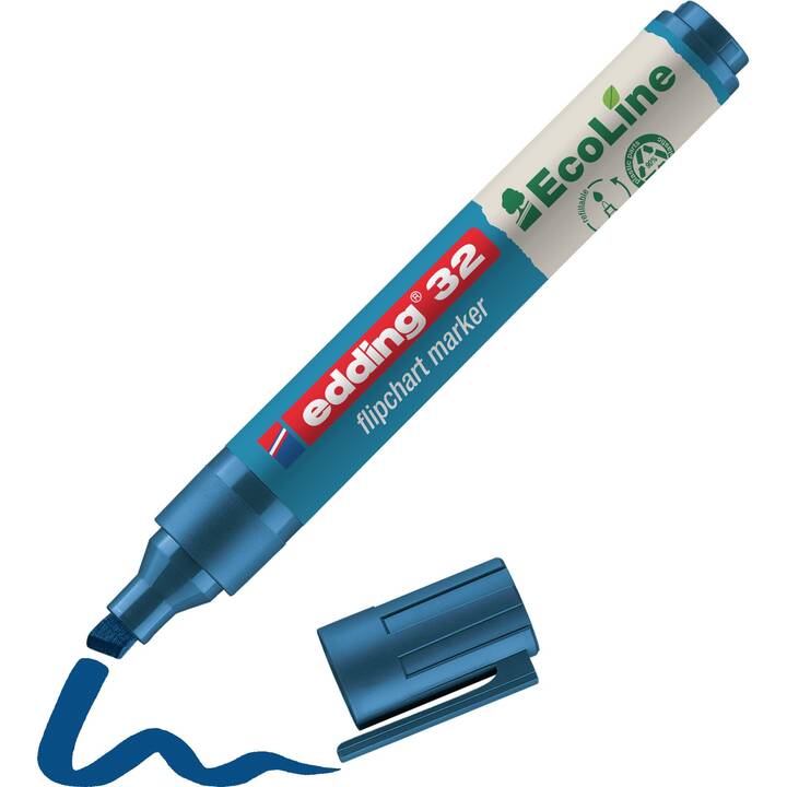 EDDING Marqueur pour Flipchart 32 EcoLine (Bleu, 1 pièce)