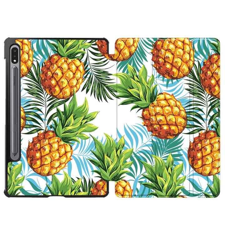 EG Klapp-Hülle für Samsung Galaxy Tab S7 FE 12.4" (2021) - gelb - Ananas