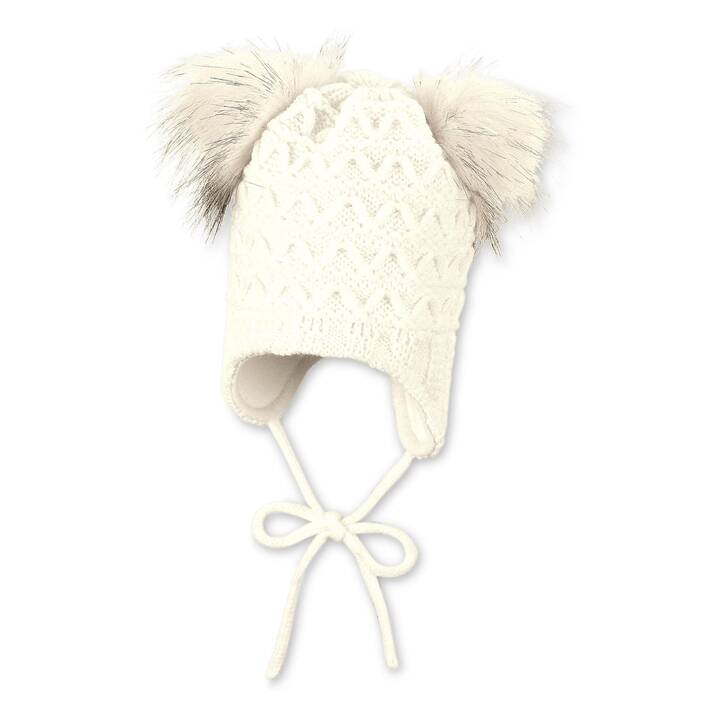 STERNTALER Bonnet de bébé Pompons (45, Écru)