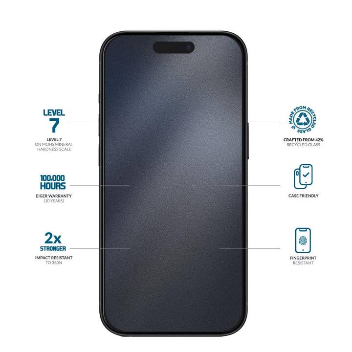 EIGER Verre de protection d'écran Clear (iPhone 16 Pro Max, 1 pièce)