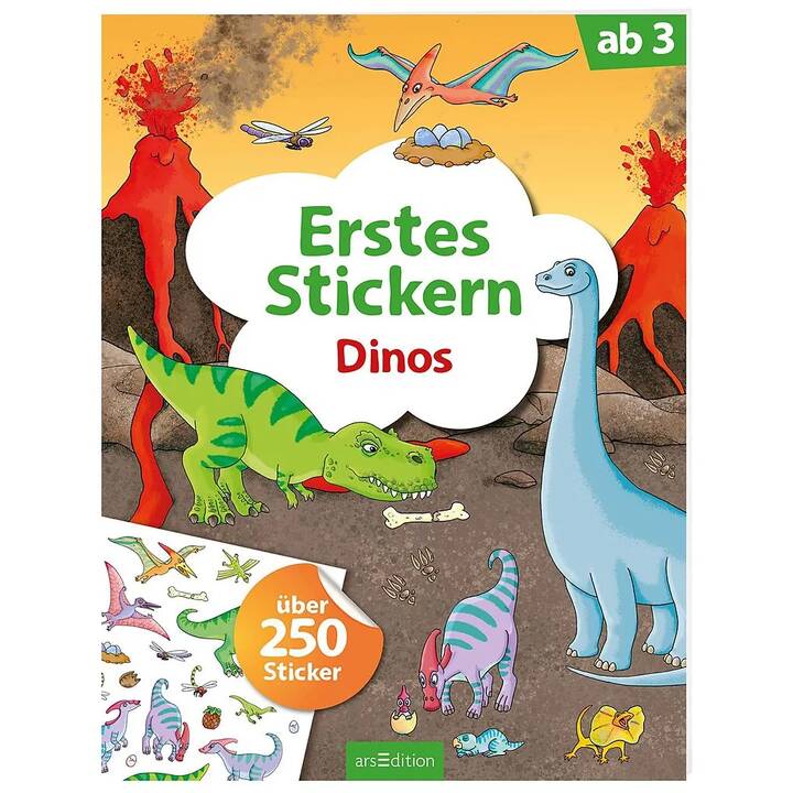 ARS EDITION Livres autocollants (Dinosaure)