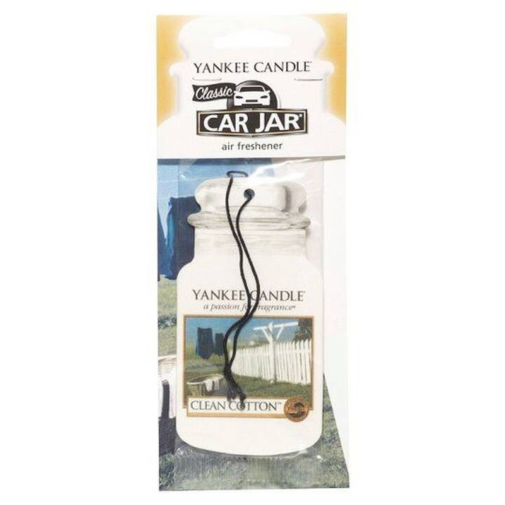YANKEE CANDLE Deodoranti auto Clean Cotton (Vétvier, Cèdre, Musc, Rose, Bergamote, Muguet de mai)