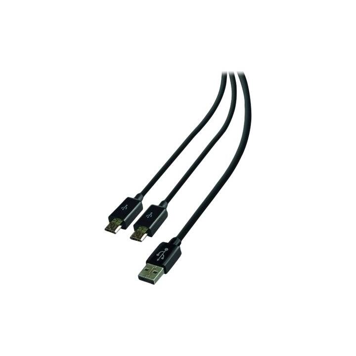 STEELPLAY Dual Play & Charge Câble (PlayStation 4, Noir)