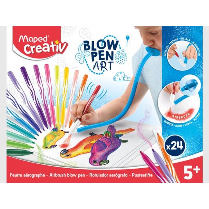 MAPED Crayons de couleur Blow Pen Art (Multicolore, 24 pièce)
