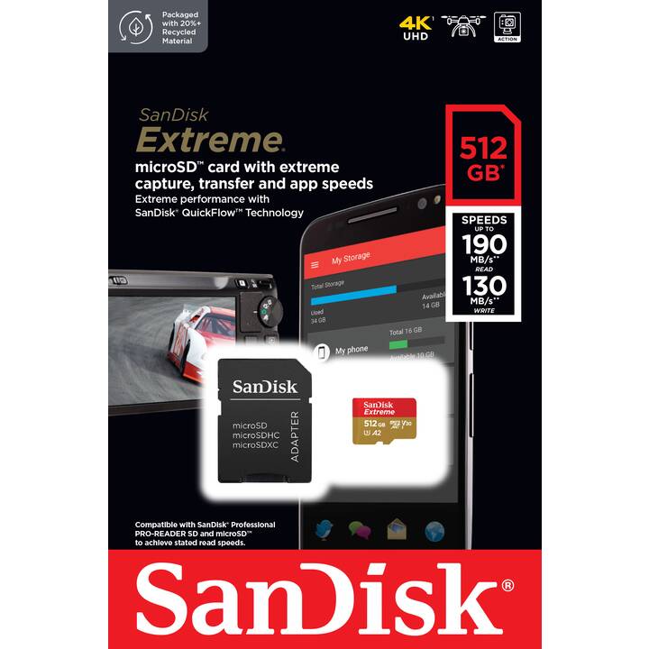 WESTERN DIGITAL MicroSDHC Extreme (Video Class 30, Class 10, 32 GB, 100 MB/s)