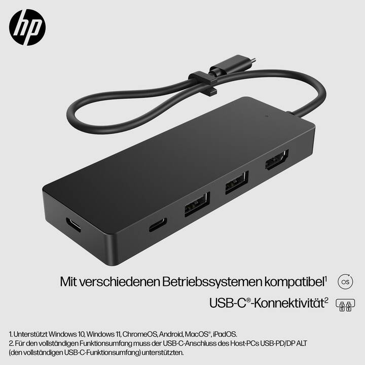 HP Travel Hub G3 (5 Ports, HDMI, USB di tipo C, USB di tipo A)