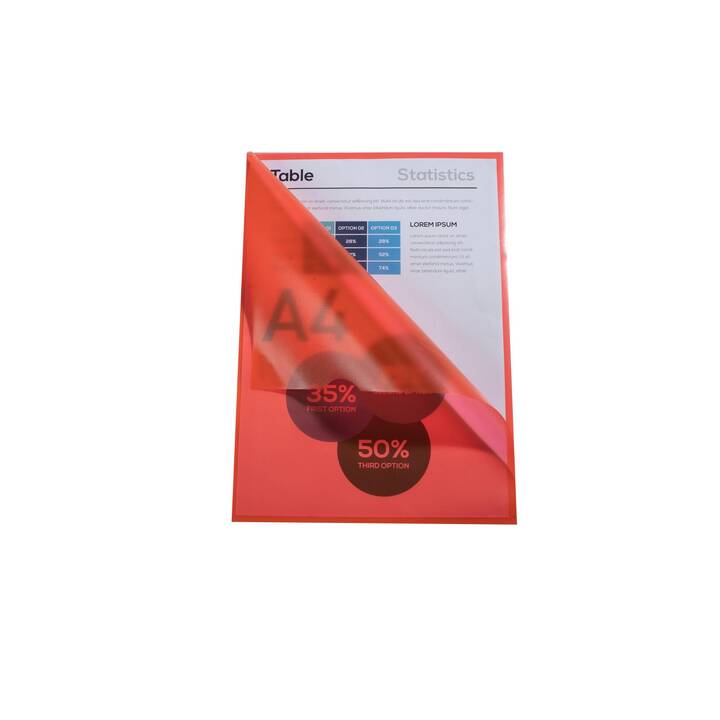 EXACOMPTA Cartellina trasparente (Rosso, 100 pezzo)