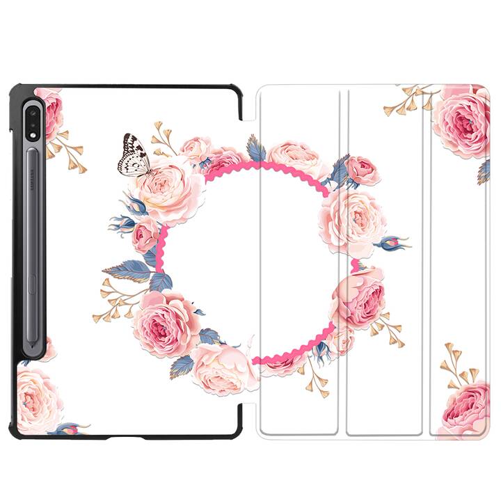 EG coque pour Samsung Galaxy Tab S8 11" (2022) - rose - fleurs