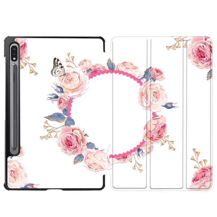 EG coque pour Samsung Galaxy Tab S8+ 12.4" (2022) - rose - fleurs