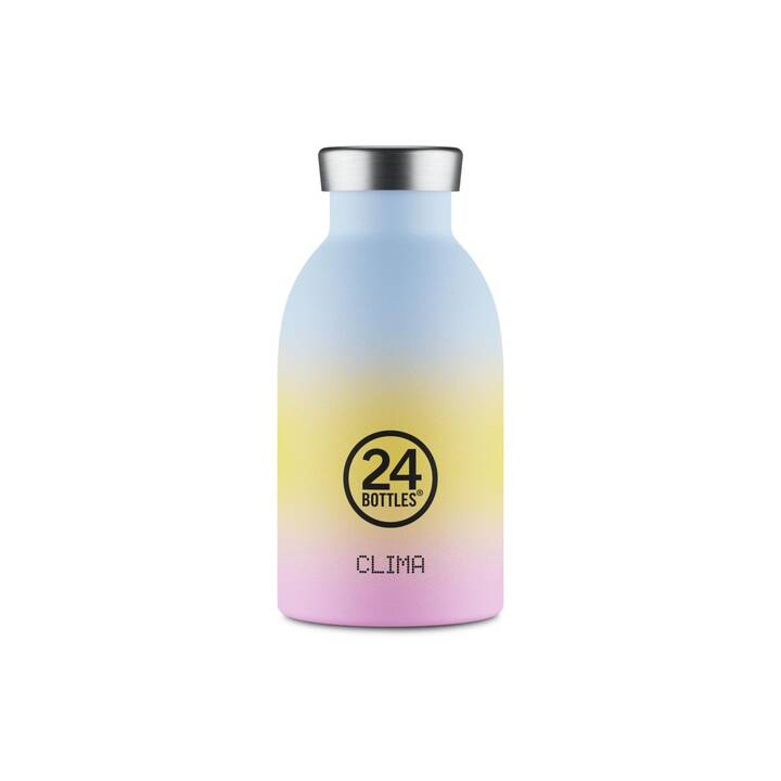 24BOTTLES Gourde isotherme Aurora Clima (330 ml, Jaune, Bleu clair, Rose)