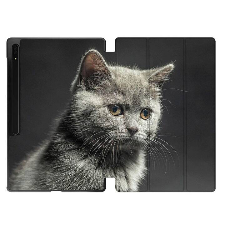 EG Housse (11", Galaxy Tab S9, Chats, Gris)