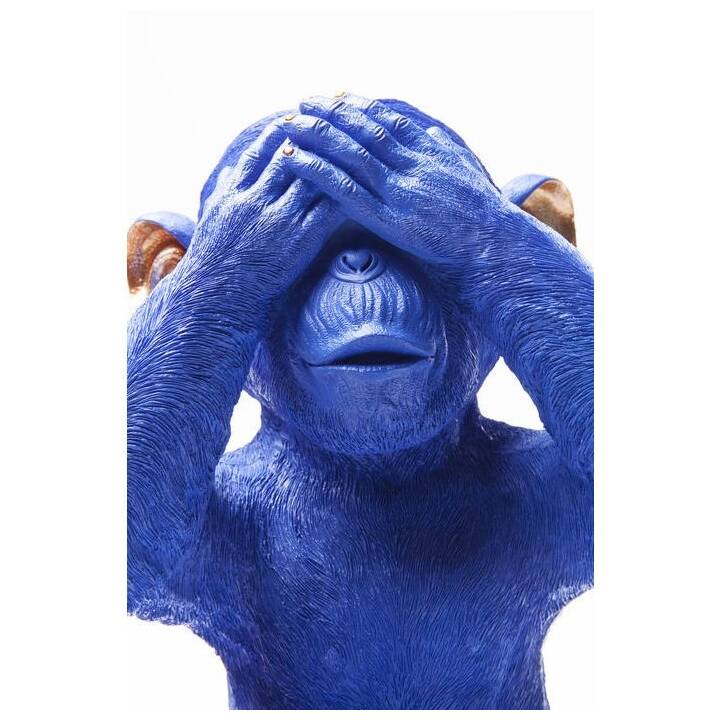 KARE Sparbüchse Monkey Mizaru (Blau)