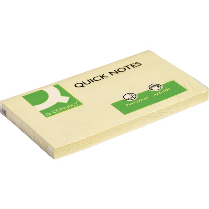 Q-CONNECT Notes autocollantes Quick Notes (100 feuille, Jaune)