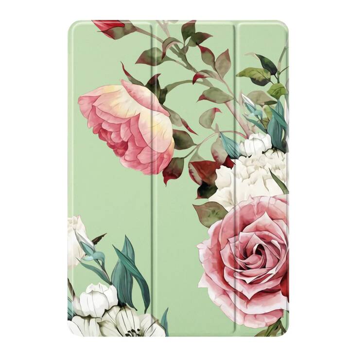 EG Housse pour Apple iPad Air 4 10,9 pouces (2020) - vert - fleurs