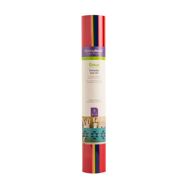 CRICUT Bügelfolie Everyday Rainbow (30.5 cm x 30.5 cm, Violett, Gelb, Lila, Grün, Rot, Blau, Rosa)