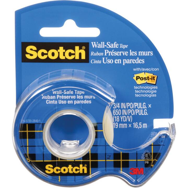SCOTCH Distributore di nastro Wall-Safe (Transparente)