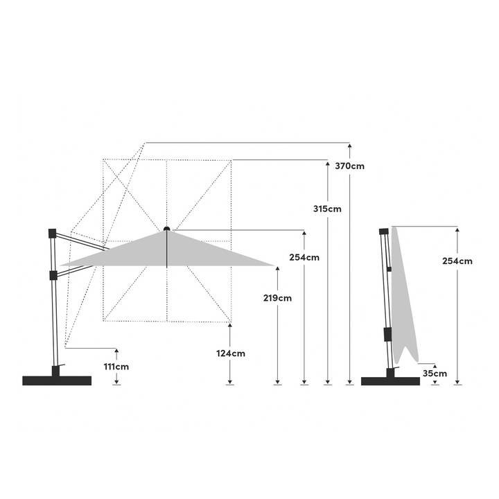 SUNCOMFORT BY GLATZ Varioflex Ombrellone semaforo (330 cm x 270 cm, Ecru)
