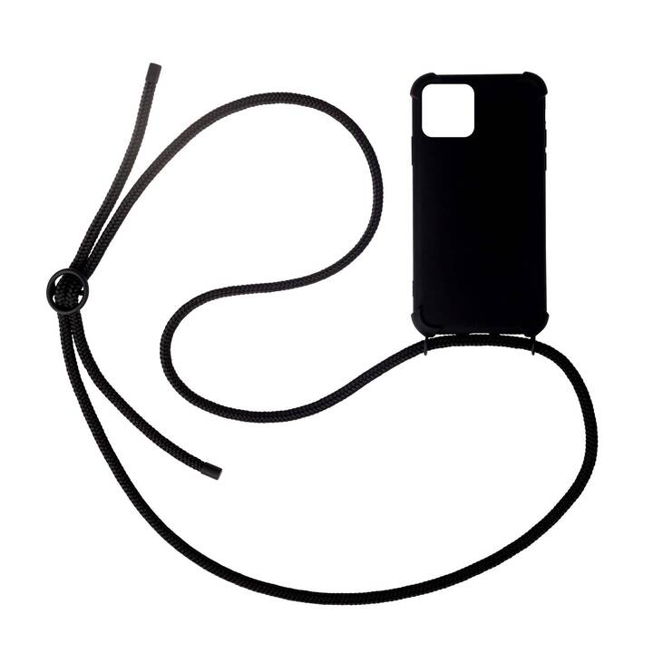 URBANY'S Backcover con cordoncino All Black (iPhone 15 Plus, Nero)