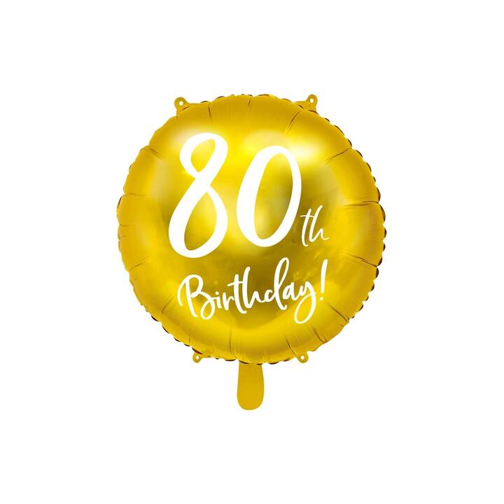 PARTYDECO Ballon en feuille 80th Birthday (45 cm, 1 pièce)