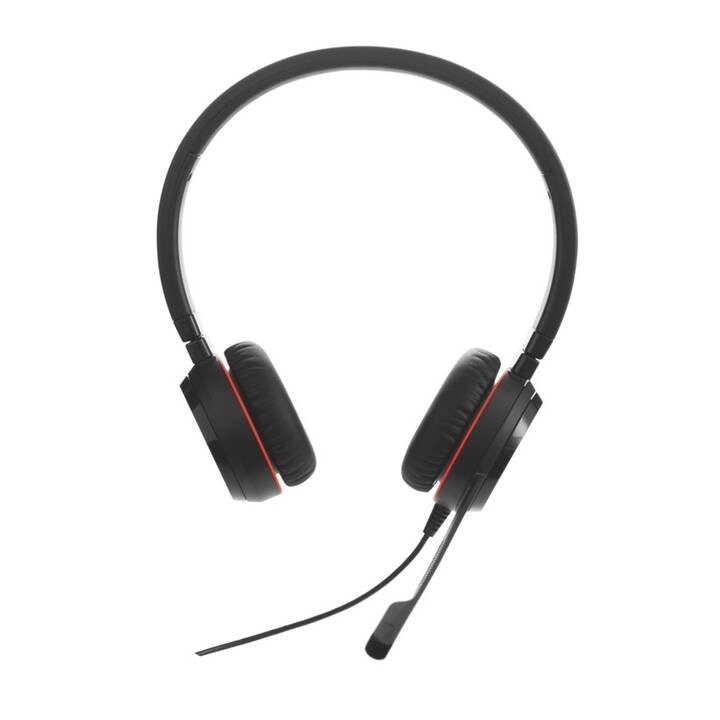 JABRA Office Headset Evolve 30 II MS Stereo (On-Ear, Kabel, Schwarz, Rot)