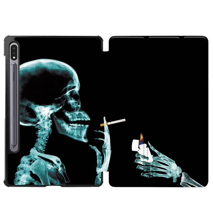 EG coque pour Samsung Galaxy Tab S8+ 12.4" (2022) - noir - tête de mort