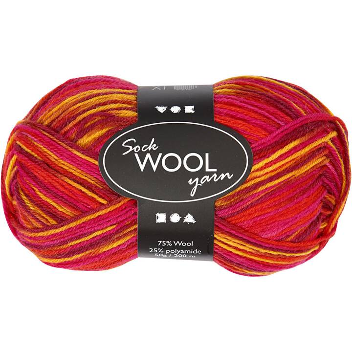 CREATIV COMPANY Wolle (50 g, Orange, Rot, Mehrfarbig)