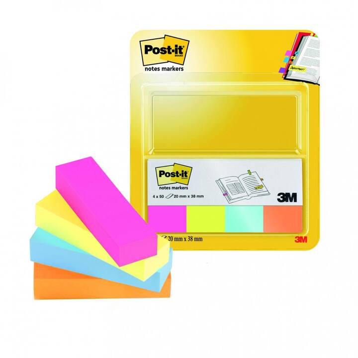 POST-IT Blocchetti memo Page Marker (4 x 50 foglio, Multicolore)