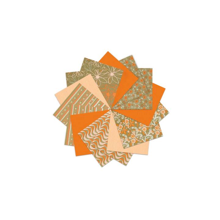 URSUS handgeschöpftes Papier Indian Colours (Orange, 15 Stück)