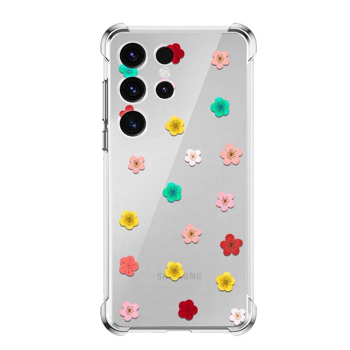 EG Backcover (Galaxy S23 Ultra, Blumen, Transparent)