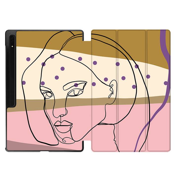 EG Hülle für Samsung Galaxy Tab S8 Ultra 14.6" (2022) - Rosa - einzeilige Kunst