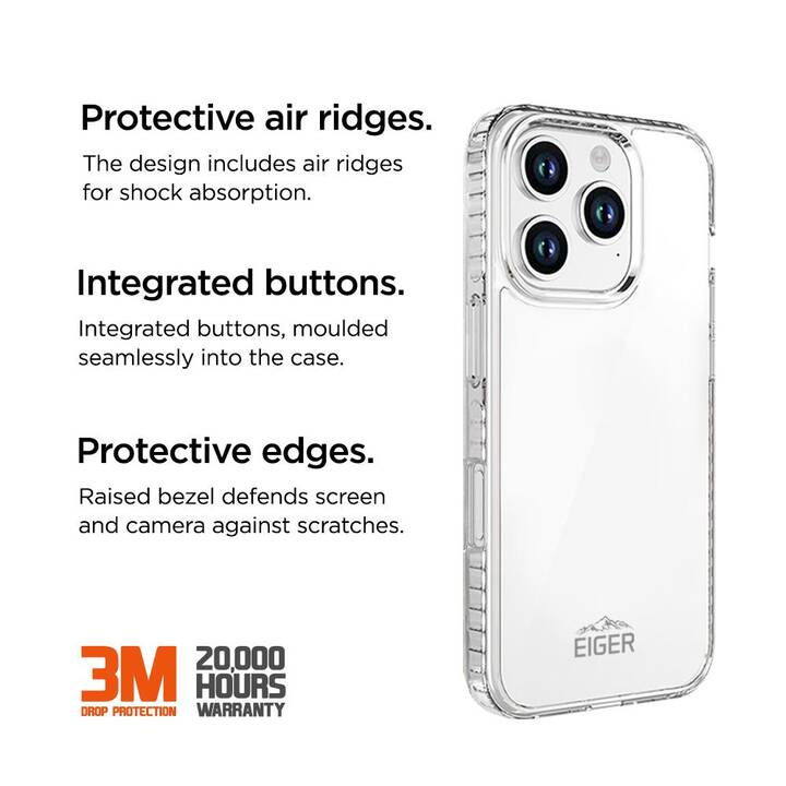 EIGER Backcover Ice Grip (iPhone 16 Pro Max, Transparente)