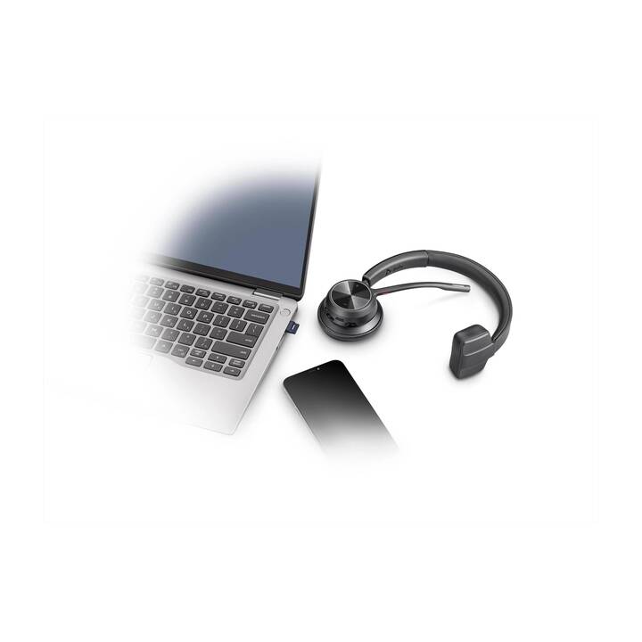 HP Office Headset Voyager 4310 (On-Ear, Kabel und Kabellos, Schwarz)