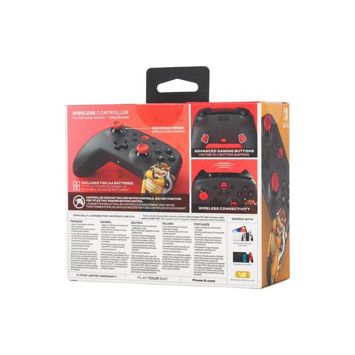 POWER A King Bowser NSGP0251-01 Controller (Nero, Multicolore)