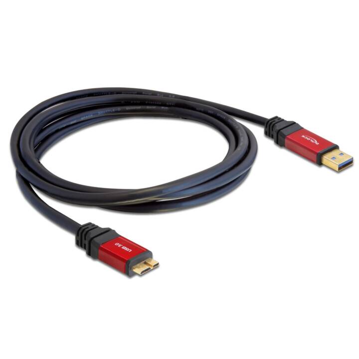 DELOCK Câble USB (Micro USB 3.0 de type B, USB 3.0 de type A, 3 m)