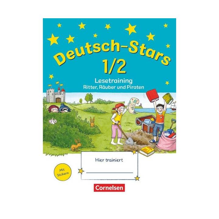 Deutsch-Stars, Allgemeine Ausgabe, 1./2. Schuljahr, Lesetraining - Ritter, Räuber und Piraten, Übungsheft, Mit Lösungen