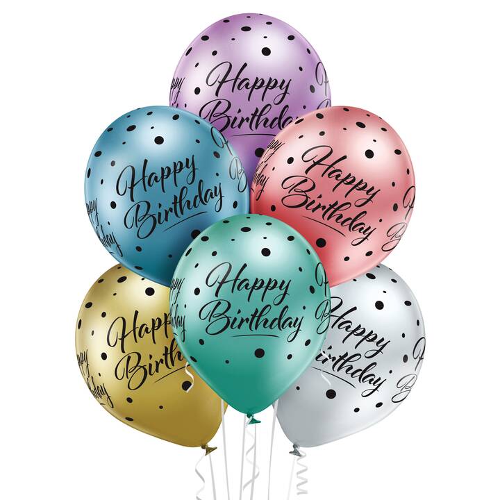 BELBAL Ballon Happy Birthday (30 cm, 50 pièce)