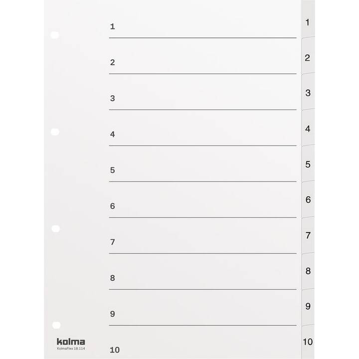 KOLMA RACER Register (10 x A4, Nummerisch)