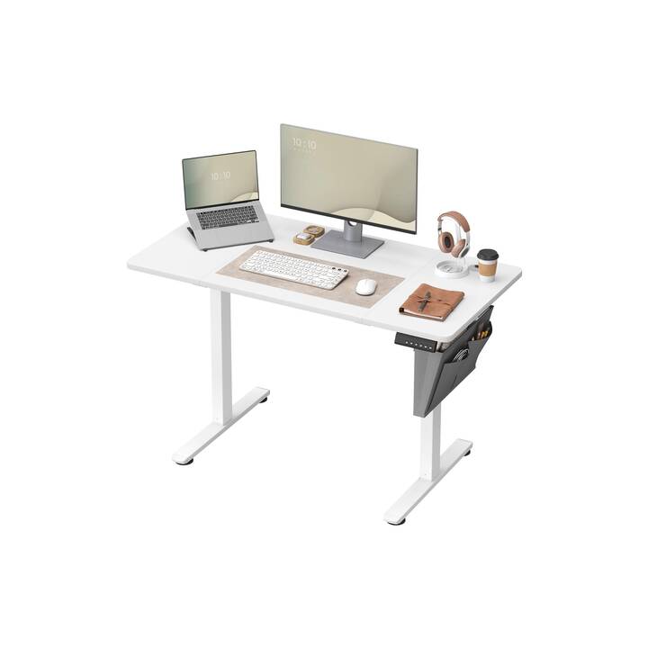 SONGMICS tavolo per computer (120 cm x 60 cm x 72 cm, Bianco)