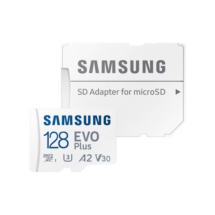 SAMSUNG MicroSDXC Evo Plus (Video Class 30, Class 10, A2, 128 Go, 160 Mo/s)