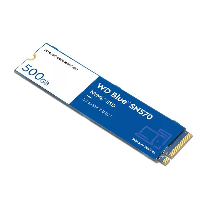 WESTERN DIGITAL Blue SN570 (PCI Express, 500 GB, Gold, Weiss)