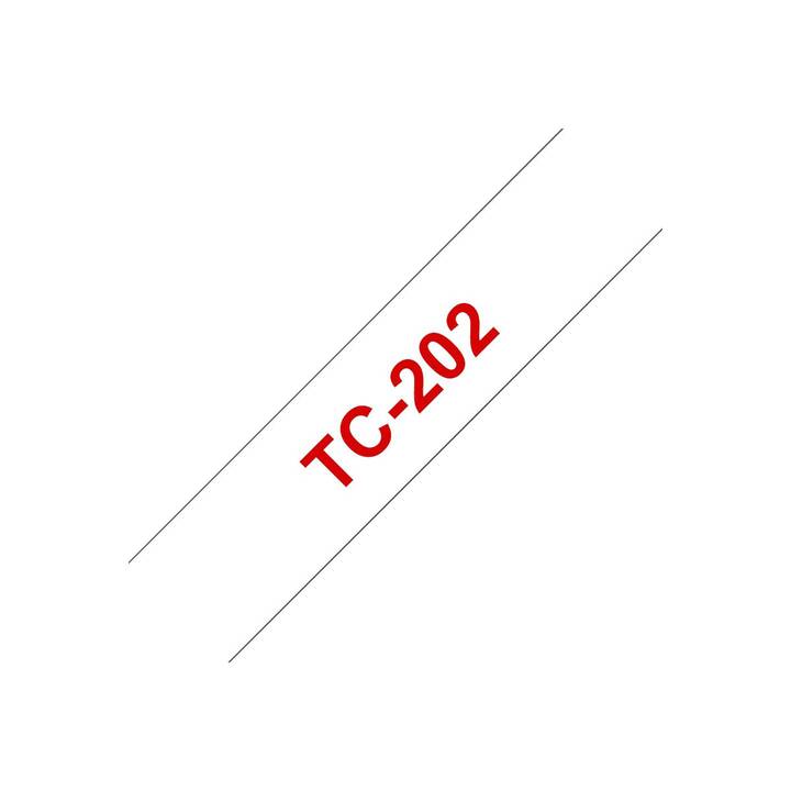 BROTHER TC202 Schriftband (Rot / Weiss, 12 mm)
