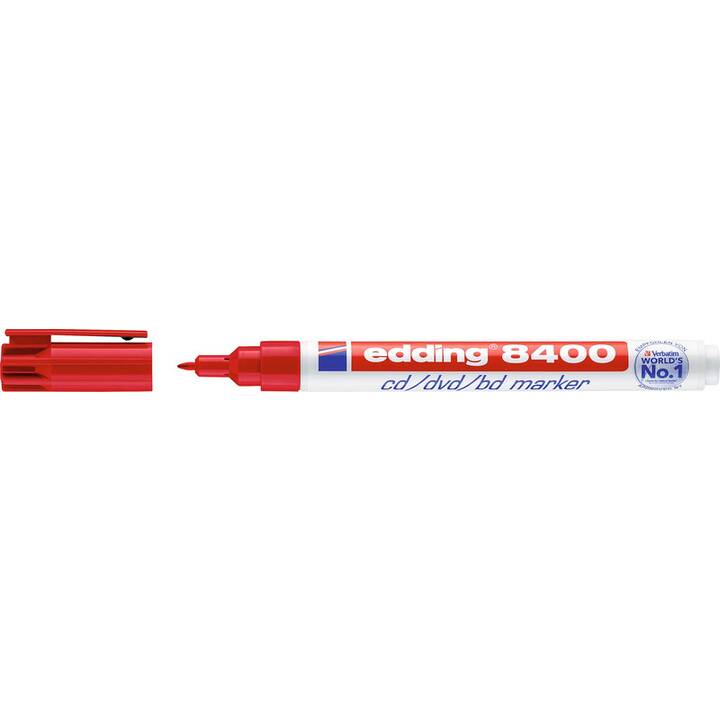 EDDING Marqueur permanent 8400-2 (Rouge, 1 pièce)