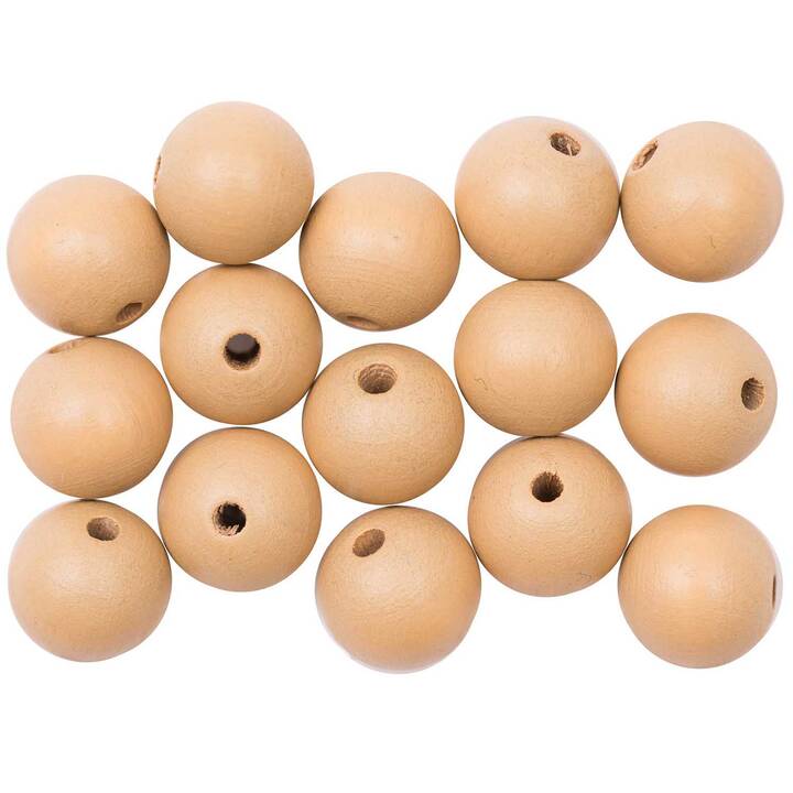 RICO DESIGN Perlen (15 Stück, Holz, Beige)