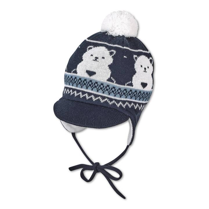 STERNTALER Cappellino per neonati (51, Blu marino, Bianco)