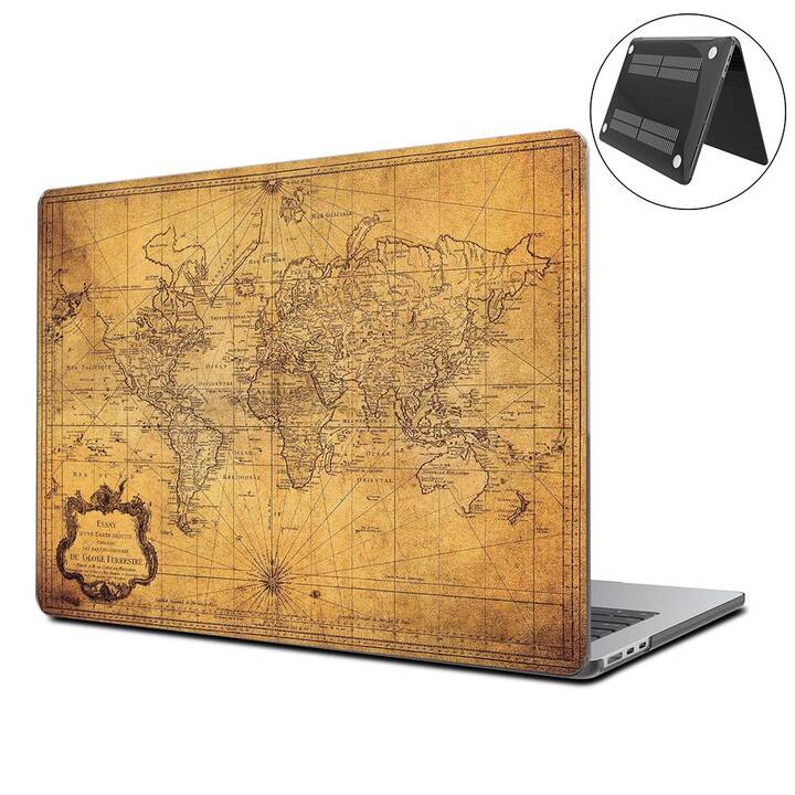 EG Hardcase (MacBook Air 13" M2 2022, Landkarte, Braun)