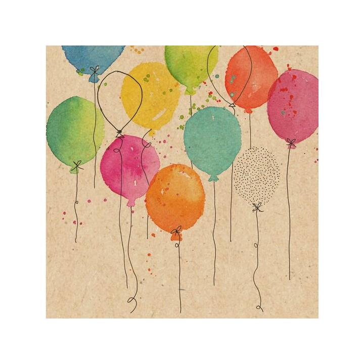 BRAUN + COMPANY Papierserviette Ballon Party (33 cm x 33 cm, 20 Stück)